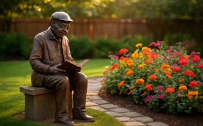 Whimsical yard charm: garden ornament for grandpa that blooms with memories.