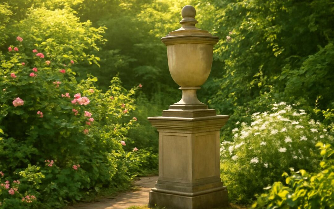 Timeless garden ornaments to put ashes in for a serene memorial.